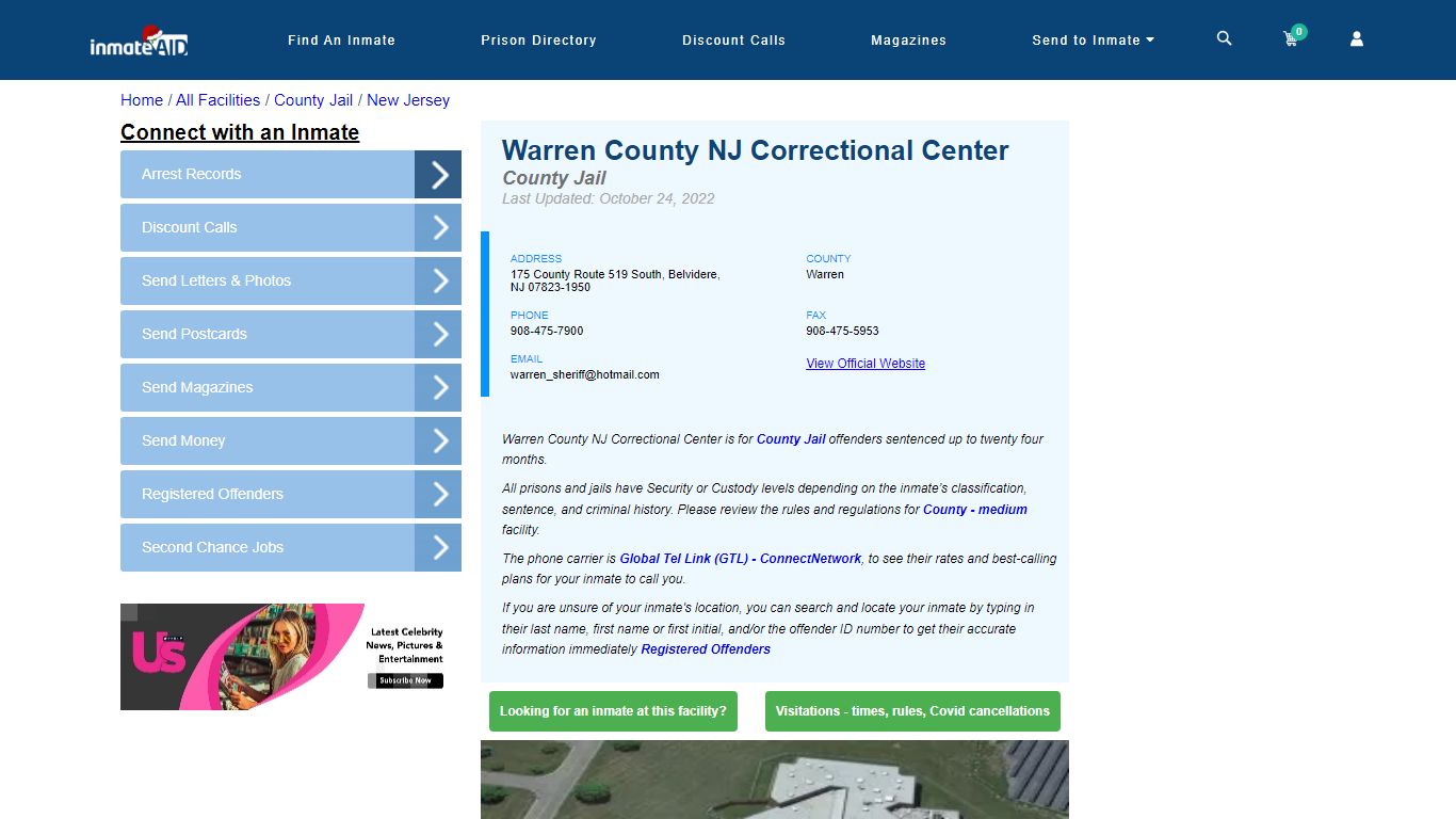 Warren County NJ Correctional Center - Inmate Locator - Belvidere, NJ