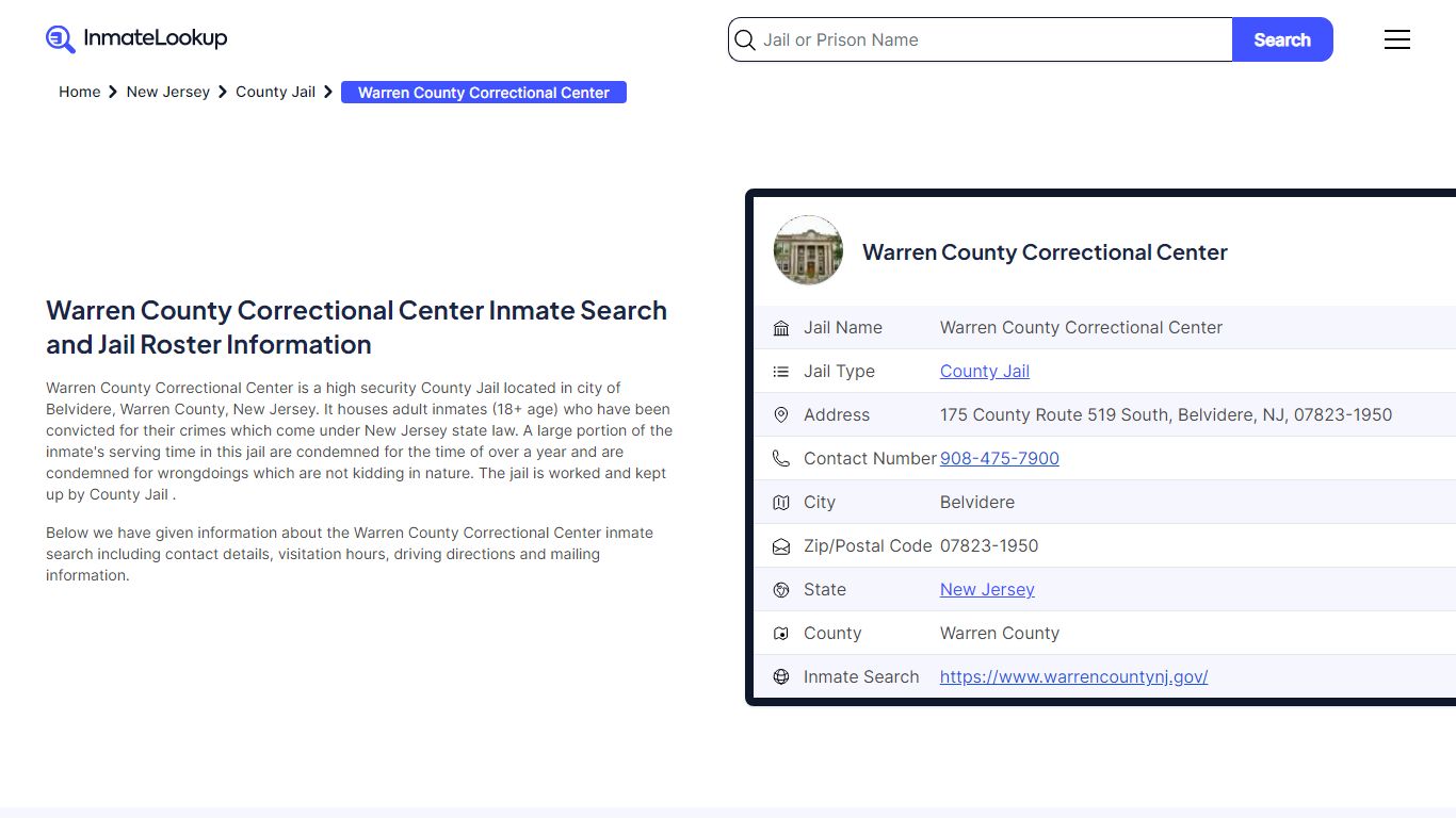 Warren County Correctional Center Inmate Search - Inmate Lookup